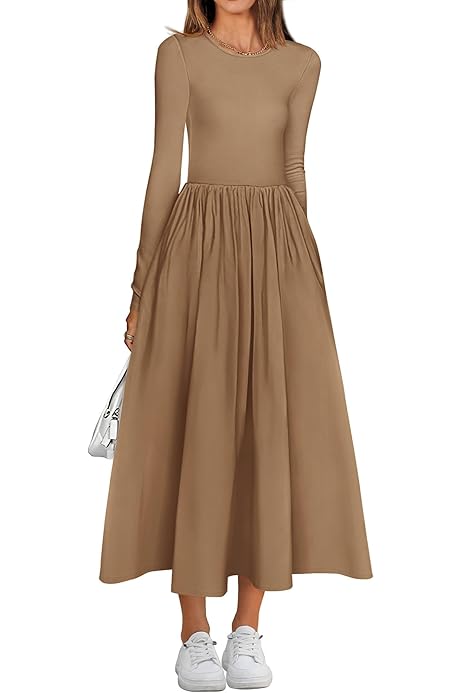 Amazon Vestido Largo Algodon Manga Larga Vestidos De Maternidad