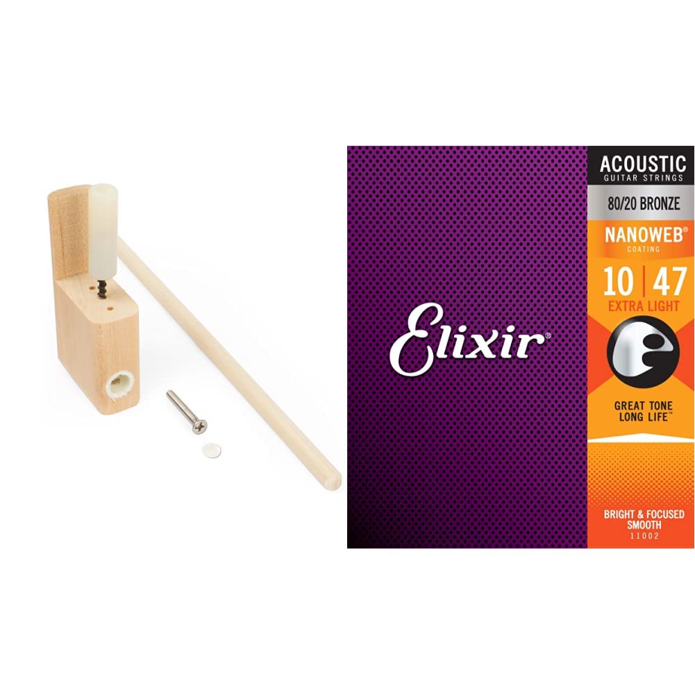 JLD Acoustic Guitar Bridge Pins (AN3694) & Elixir Strings 80/20 Bronze