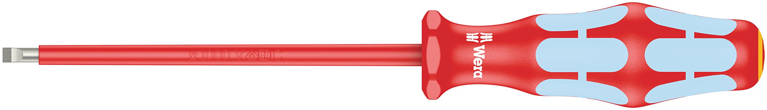 Wera 05022730001 0.6 x 3.5 x 100 mm 3160i VDE Insulated Screwdriver for Slotted Screws - Silver