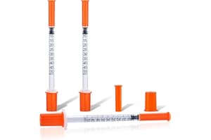 BHOWISK 0.5ml 31Ga 1/4-Inch 6mm Disposable Syringe for Scientific Lab, Individually Wrapped, Pack of 20