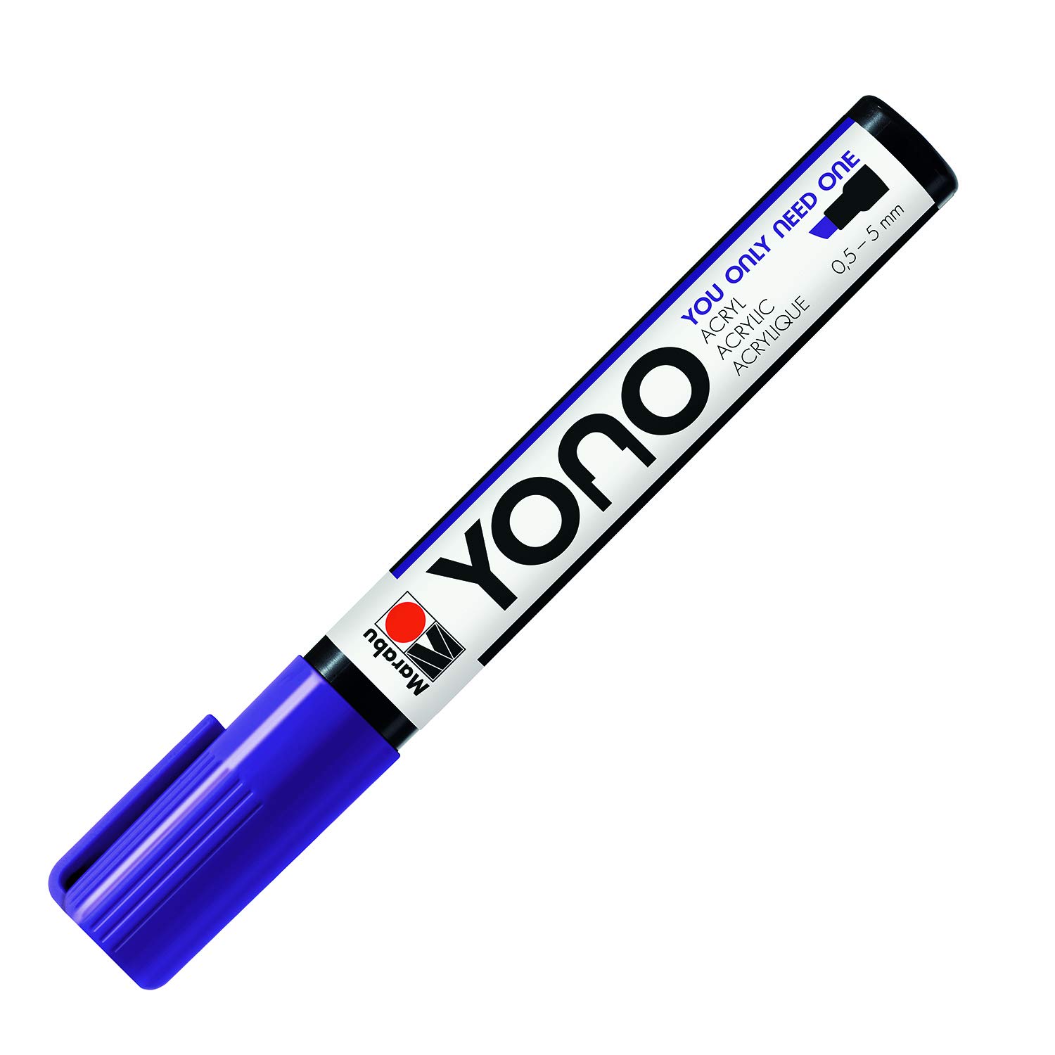 Marabu Yono Marker Pen, Chisel Tip, (0.5-5mm), Violet, (251), Single Pen, Works On Any Surface, Metal, Glass, Wood, Fabric, Stone, Plastic, Cardboard