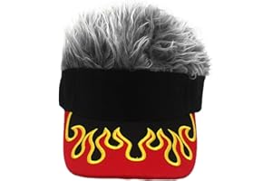 Men's Hair Hats Funny Hair Visor with Hair Fake Hat with Hair for Men Wig Hat Adjustable Baseball Cap for Sport Beach Golf Ru