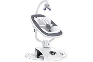 VaVaSoo Electric Baby Swing for Infants 6 Motion Automatic Newborn Baby Rockers for Girl & Boy with Remote Control, 5 Speed, 13 Melodies, Light Gray