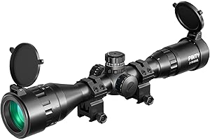Pinty 3-9x40AO Red/Green/Blue Illuminated Mil-dot Scope Zero Locking/Resetting Kit with Sunshade Tube & Rings