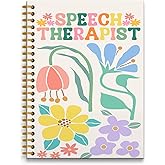 RUNMESS Boho Speech Therapist Notebook Journal, Speech Therapist Gifts for Women, Slp Gifts Notebooks for Work, Speech Therapist Journaling Notebooks for Women, Spiral Notebook,160 Pages