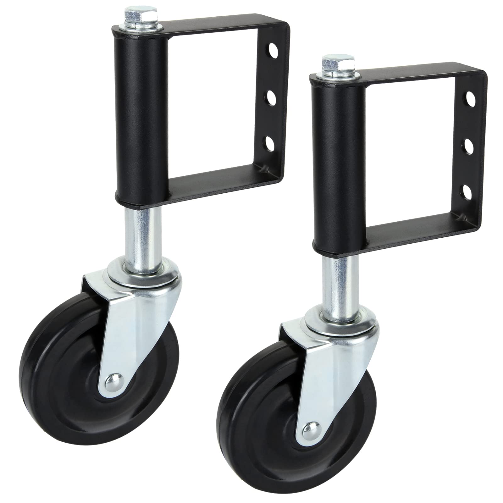 Photo 1 of DIRBUY 2 Pack Heavy Duty Gate Wheel 4“, Caster Gate Wheel with Spring, 4 inch Spring Loaded Casters, 240 Lbs Load Capacity, Black