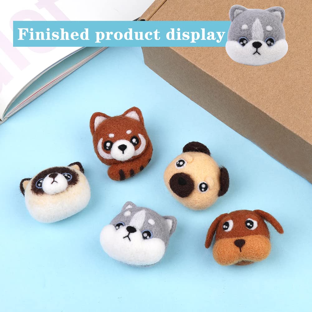 UOOU Needle Felting Kit,Needle Felting Animals Beginner Starter Kit,Wool Felt Keychain Set Included Wool Roving,Needle Felting Pad,Felting Needles,Needle Felting Supplies
