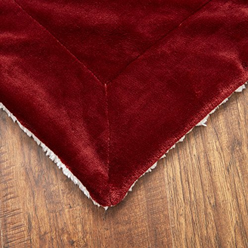 MERRYLIFE Decorative Sherpa Throw Blanket Ultra-Plush Comfort | Soft, Colorful | Home, Couch, Outdoor, Travel Use (60" 70", Burgundy)