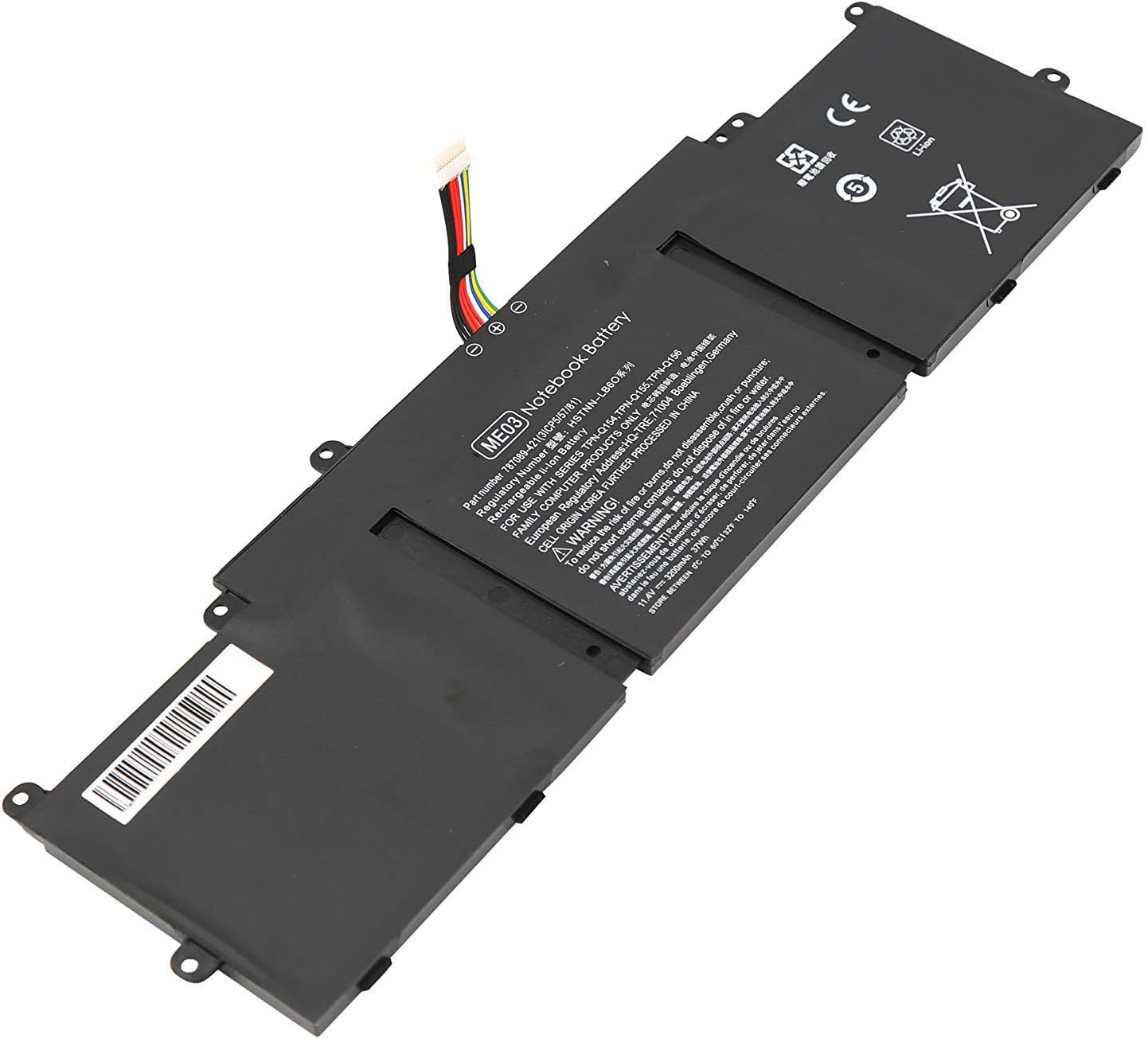 ME03XL Laptop Battery for HP HSTNN-UB6M 787521-005 787089-541 TPN-Q154 TPN-Q155 TPN-Q156 Replacement Laptop Battery fit HP Stream 11 11-d010nr and Stream 13 13-c010nr Notebook Batteries （11.4V 37Wh）