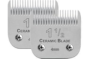 DODAER 2 Packs Professional Detachable Replacement Ceramic Blades Size 1-1/2,Cut Length 5/32-Inch 4mm,compatible with Andis AGC,BDC,BGC,MBG Series/oster Classic 76/Star-Teq/Power-Teq/A5 Clipper