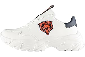 FOCO Women's NFL Team Glitter Big Logo Vintage White Chunky Sneakers