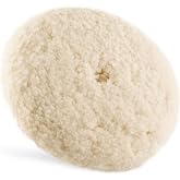 SPTA 9" (230mm) Wool Buffing Pad, Double Side 100% Natural Wool Pad with 5/8-11 Thread for 2-Sided Compound Cutting and Polishing for Automotive, Marine and Epoxies