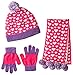 Toby & Company Big Girls' Heart Jacquard Hat, Gloves, and Scarf Three-Piece Set