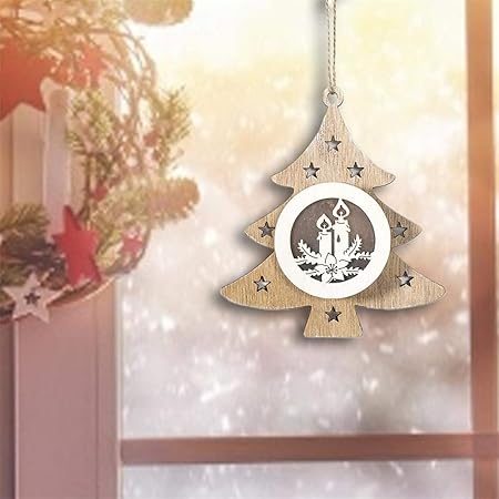 Decorazioni Natalizie Pendenti.Xiangpian183 Albero Di Natale Luminoso In Legno Con Decorazioni Natalizie E Pendente A Campana Novita Per Accessori Per La Casa Amazon It Casa E Cucina