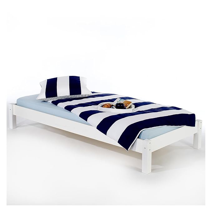 IDIMEX Futonbett Bett Einzelbett Massivholzbett Taifun,Kiefer, weiß lackiert, 90 x 200 cm
