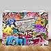 Mocsicka Hip Pop 90's Backdrop 7x5ft Vinyl Graffiti Music 90th Themed Party Background 90s Personalized Portrait Banner Decoration Photography Backdrops