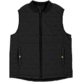 Haloumoning Boys Zip Up Puffer Vest Kids Lightweight Quilted Sleeveless Jackets Outerwear with Pockets 4-14 Years