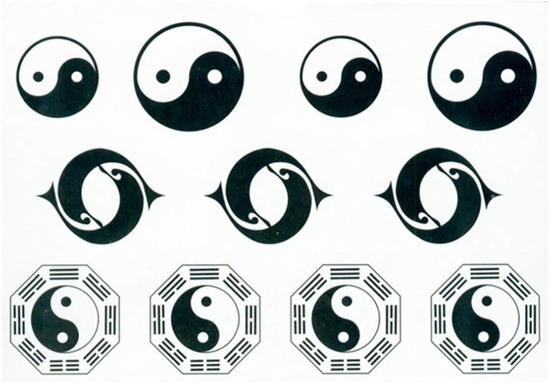 Waterproof Temporary Fake Tattoo Stickers Tachi Black White Taiji Yin Yang Design Makeup Tools,SZ4017
