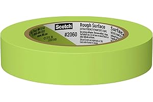 Scotch Rough Surface Painter's Tape 2060-24AR-BK, 0.94 in x 60.1 yd (24mm x 55m), Green, 3 Rolls, Clean Removal, No Residue, Textured & Hard-to-Stick Surfaces