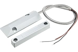 uxcell Rolling Door Contact Magnetic Reed Switch Alarm with 3 Wires for N.O./N.C. Applications OC-55