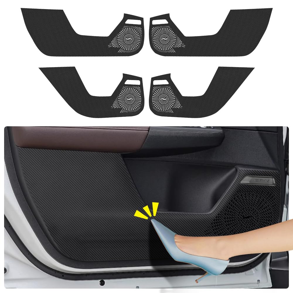Photo 1 of Car Door Anti Kick Pad for Honda CR-V CRV 2023 2024 2025 2026 Hybrid Accessories Carbon Fiber Style Leather Sticker Door Sill Protector Cover Edge Guard Side Mat Interior Decoration Dirty Stickers