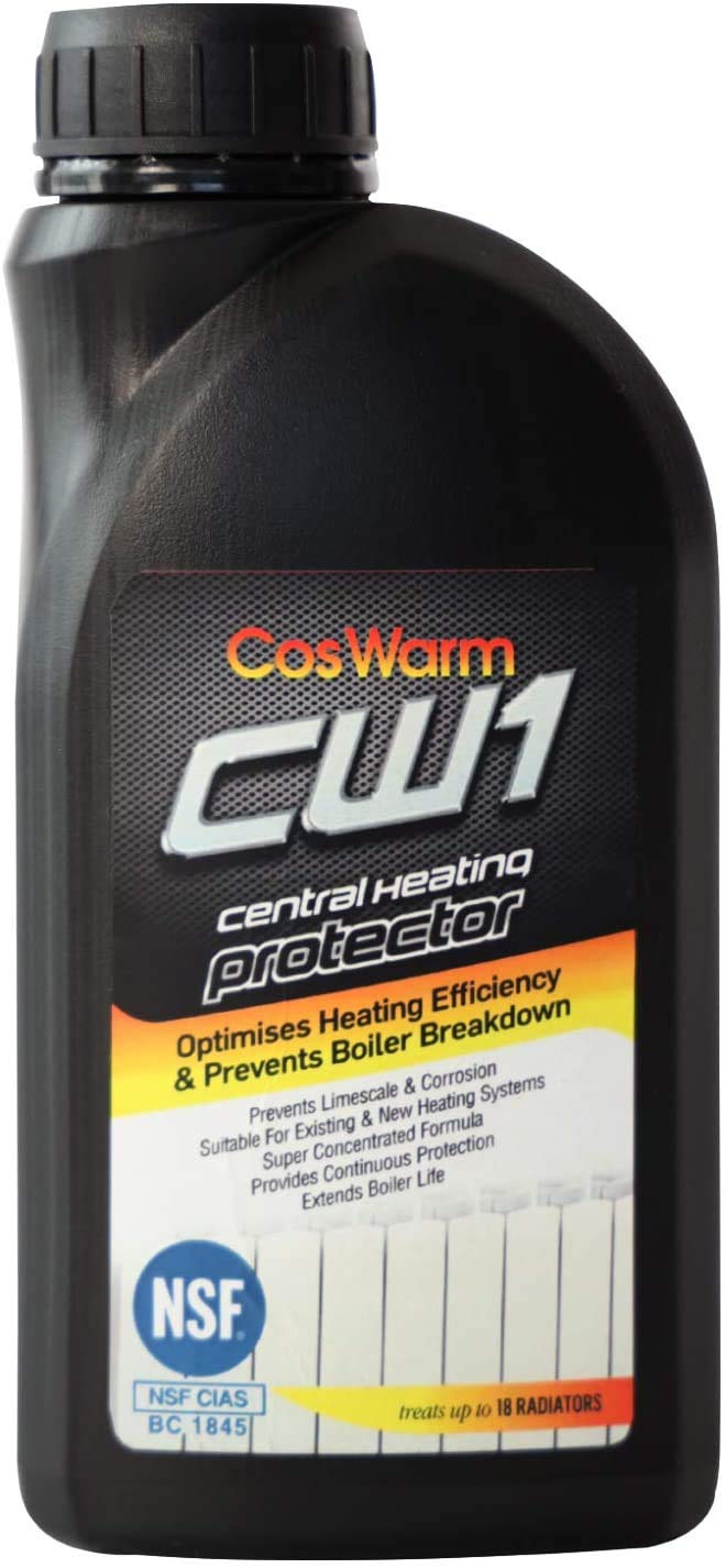 CosWarm CW1 Central Heating System Inhibitor & Protector - Treats Upto 18 Radiators - Rust, Limescale, Sludge & Corrosion Preventer & Protection Treatment Fluid for Boilers & Underfloor Heating