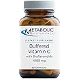 Metabolic Maintenance Buffered Vitamin C with Bioflavonoids - 1000 mg with Rutin + Hesperidin - Antioxidant + Immune Support Supplement Designed to be Easy On The Stomach (90 Capsules)