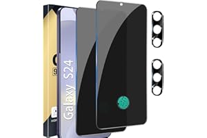 CWQZGUF [2+2 Pack] Galaxy S24 Privacy Screen Protector, 2 Pack Privacy Tempered Film with 2 Pack Camera Lens Tempered Glass, High Clarity, Anti-Spy Protection for Samsung S24 5G Screen Protector