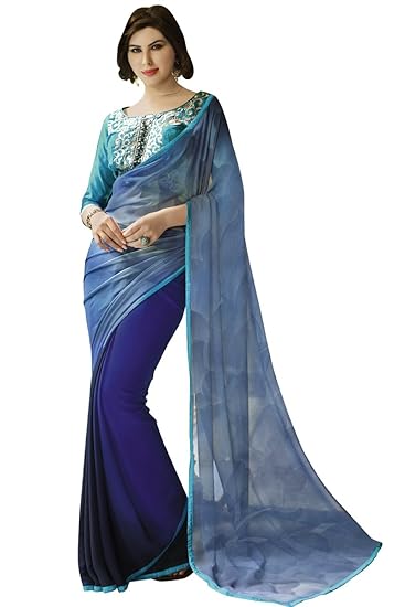 Georgette Saree With Blouse Piece (Sby3-7238_Multi-Coloured_Free Size)
