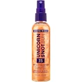 Unicorn Snot Glitter Sunscreen Spritz - SPF 35 Shimmering, Lightweight Spray Sunscreen for Face &amp; Body Glow - UVA/UVB Protection - Water Resistant, Unscented - Made in USA -Rose Gold Shimmer
