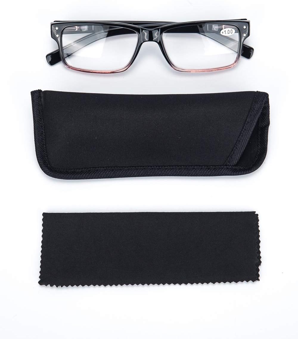 LANLANG 3-Pack Reading Glasses 1.0 for Men Spring Hinge 3 Colors Clear Lens, +1.5 diopters L-L007 - Image 5