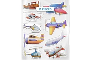 Planes & Helicopters Gel Window Clings for Kids - Window Stickers for Toddlers, Gel Clings Window Decals Kids Jelly Reusable Sticker - Activities for Home, Cars and Airplanes (Jesplay USA)