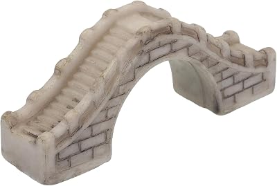 sourcing map Miniature Grey Bridge for Fish Tank Garden Decoration
