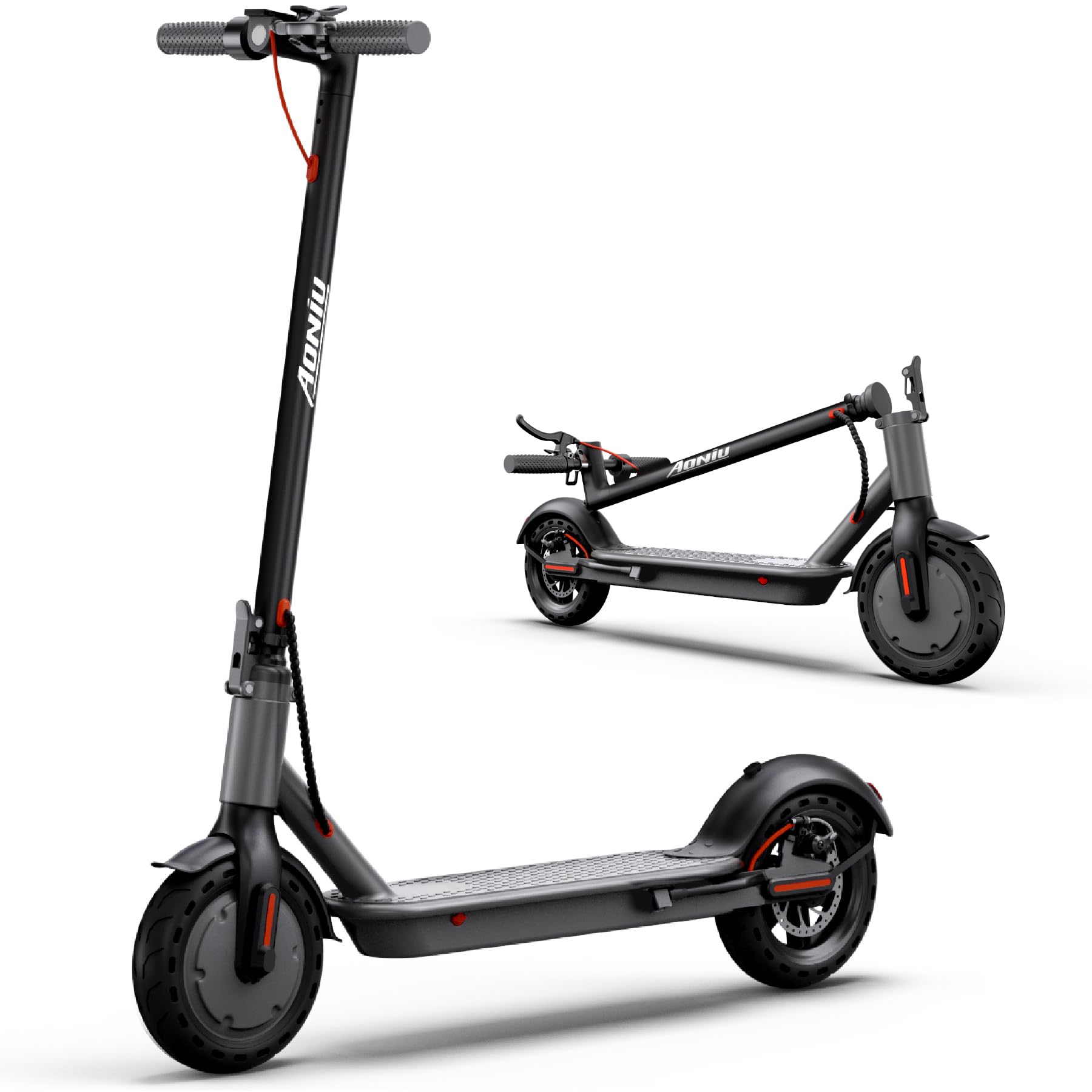 Photo 1 of AONIU N1 Electric Scooter, 10.4Ah Up to 22 Miles Range Max & 22 Mph Top Speed, 350W Motor E Scooter with 8.5 Inch Solid Tire,Portable Folding Commuting Electric Scooters for Adult with App