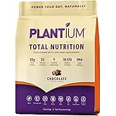 Plantium Total Nutrition, Premium All-In-One Meal Replacement Shake, Plant-Based Protein Powder with Vitamins, Minerals & Probiotics, 22g Protein per Serving, Chocolate