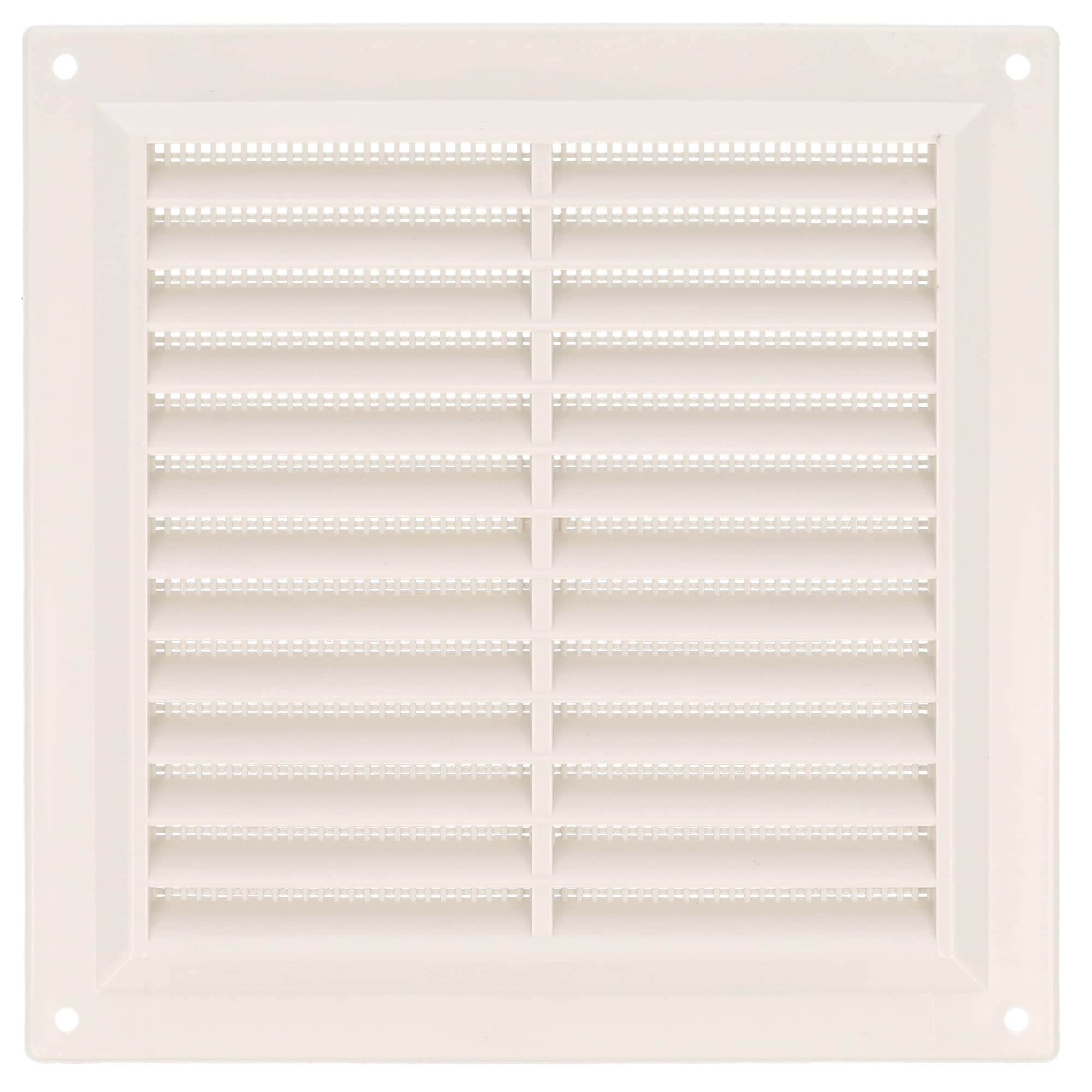 Amig - Square Plastic Grille with Mosquito Net | Vents for Air Outlet | Ideal for Kitchen and Bathroom Ceiling | Dimensions: 170 x 170 mm | Colour: White