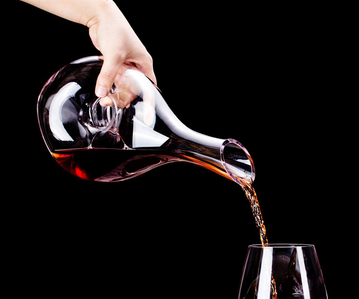 Cooko Wine Decanter Premium Wine Aerating Decanter Hand Crafted Slanted