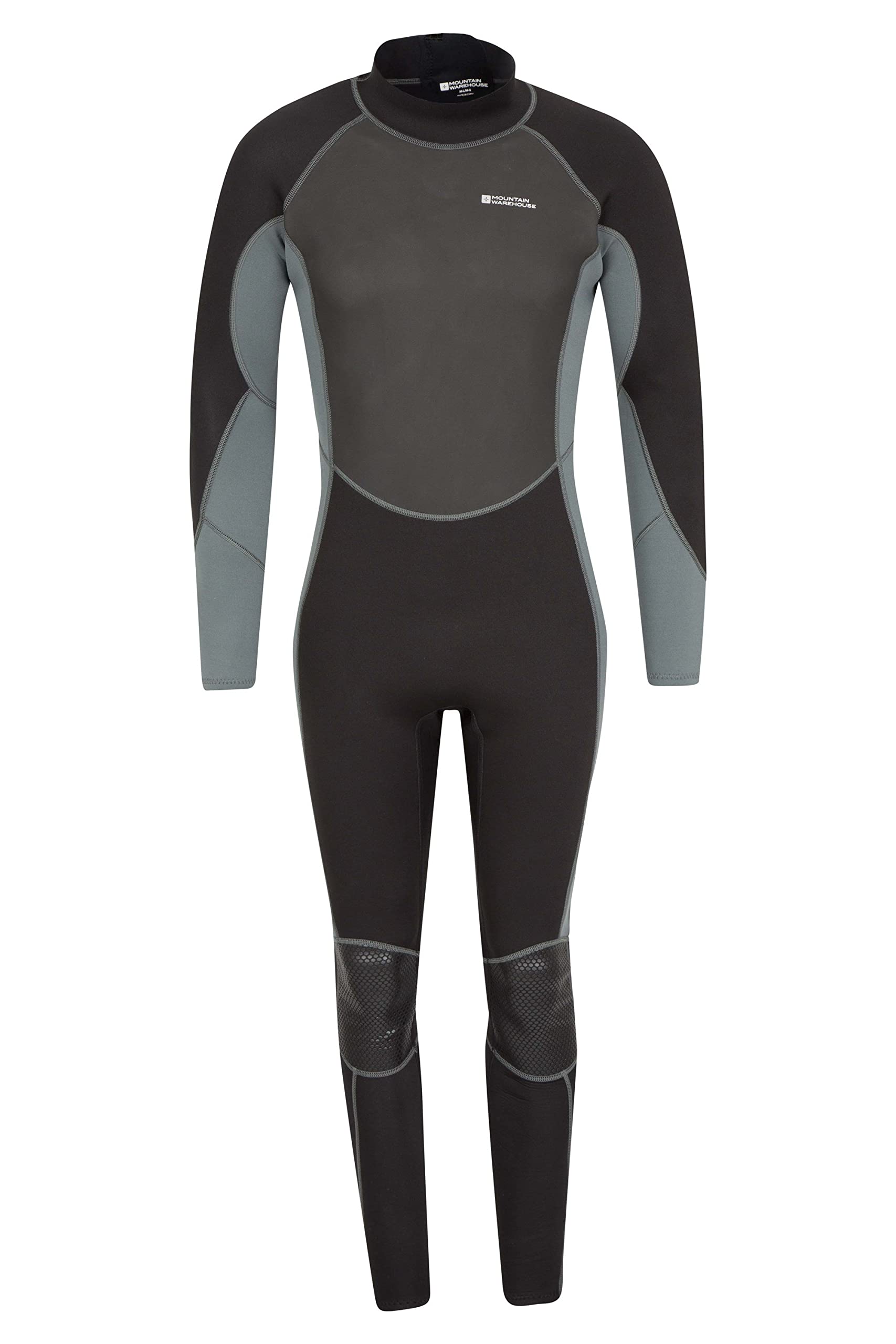 Mountain Warehouse Mountain Warehouse Mens Full Length Neoprene 2.5mm Wetsuit - Back Zip, Adjustable Neck Closure - For Spring Summer Swimming and Surfing Charcoal M - L