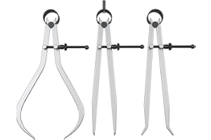 HDLNKAK 3 Pieces Spring Caliper/Divider Set, Carbon Steel Long Inside and Outside Divider Caliper 8-Inch, Adjustable Lockable Spring Wing Calipers for Wood Turning and Lathe Work