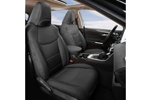 GIANT PANDA Customized Full Set Car Seat Covers Fit for Toyota RAV4 Hybrid LE/Hybrid Limited/Hybrid XLE/Hybrid XLE Premium 2019 2020 2021 2022 2023 2024 2025 Faux Leather - (Black)
