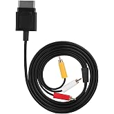 Chazcool 1.8m AV Cable, Component ABS Cord for Xbox 360 Slim, Audio Video Cord for Game Players Replacement