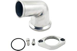 AAAWZDWD 15 Degree For sbc water neck Swivel Aluminum Thermostat Housing Water Neck Polished Compatible with Chevrolet SBC BBC 327 350 454 396 ect Water Neck Thermostat Housing