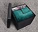 Sorbus Storage Ottoman Bench, Folding Cube Ottoman, Great for Hassock, Foot Stool, Seat, Coffee Table, Storage Chest, and More Contemporary, Faux Leather (Black)