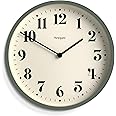 NEWGATE® Number Four Modern Wall Clock - Small Wall Clocks - Round Clock - Kitchen Clock - Clocks for Living Room - Office Clock - Contemporary Case - Minimalist Dial (Asparagus Green)
