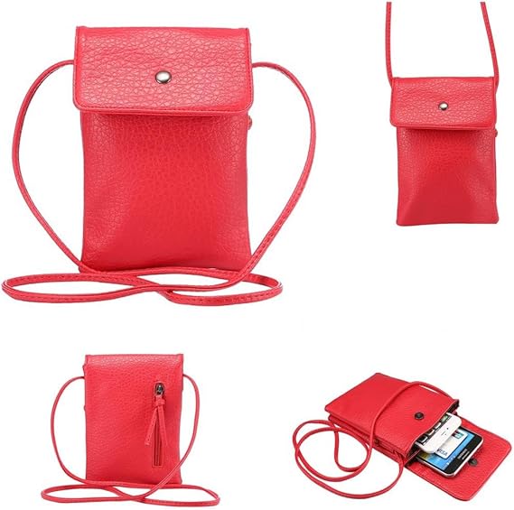 leather wallet purse with shoulder strap