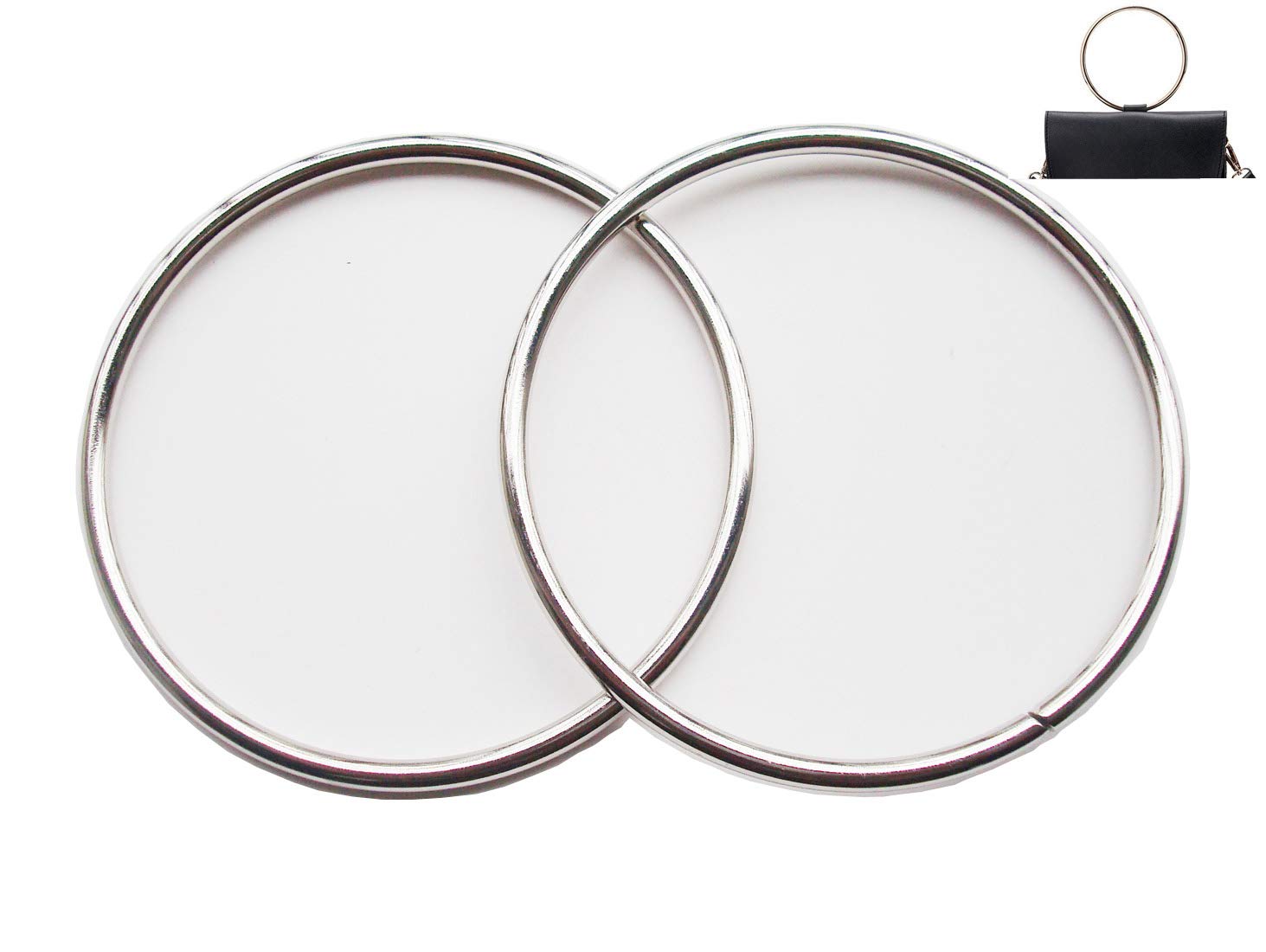 MYIW 1 pair heavy duty replacement top handbags handle,shoulder handbags handle ring,cross body handbags handle (3.5" silver)