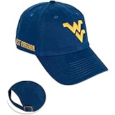 Desert Cactus West Virginia University Baseball Hat WVU Mountaineers Brimmed Embroidered Hats Cap Adjustable Cloth Strap Adult (Style C1) Blue