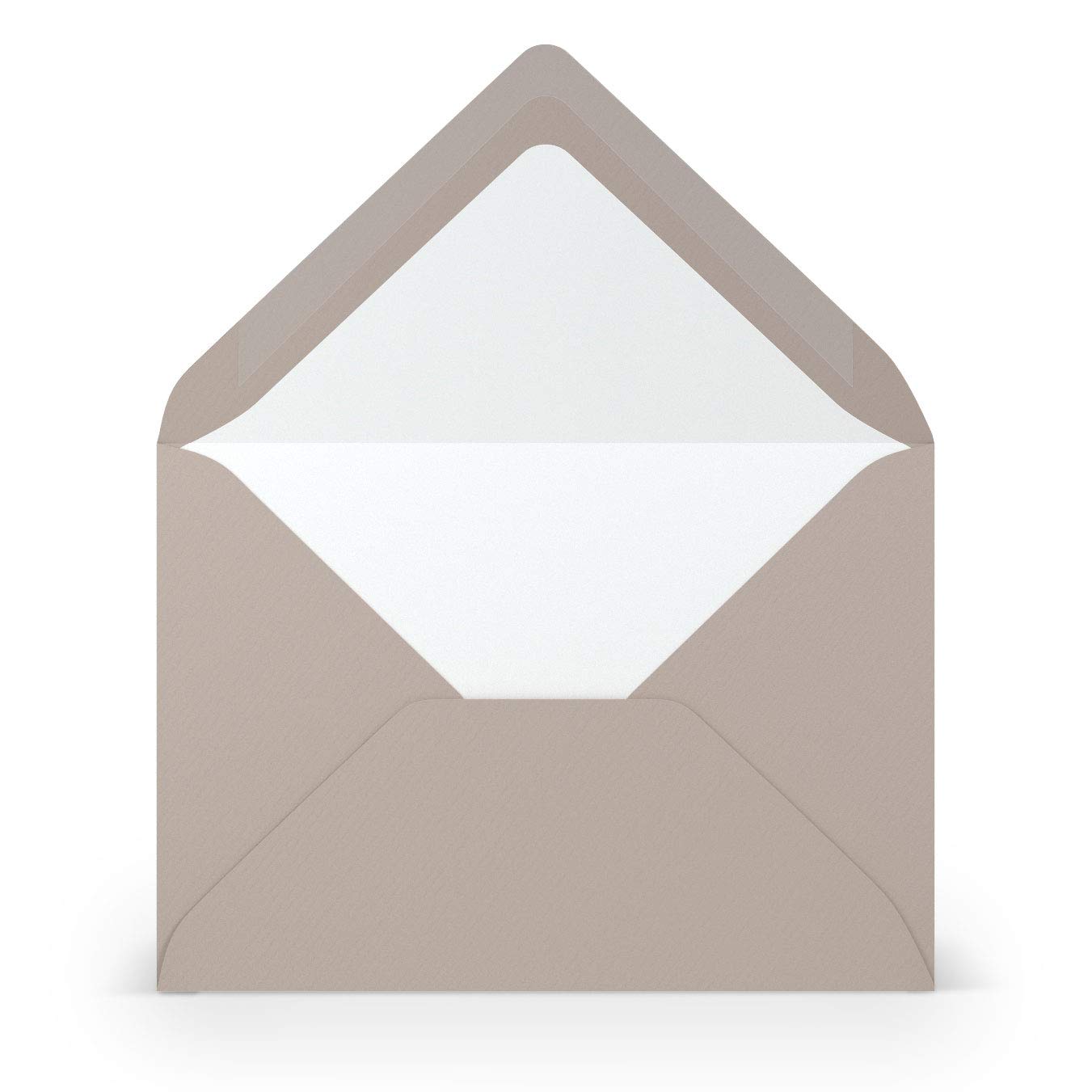 PAPERADO 50 envelopes taupe ribbed light brown mud 100 g/m² envelope without window 11.4 x 16.2 cm envelopes with wet glue pointed flap