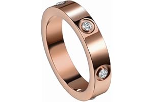 CUTEPUL Love Friendship Ring 18K Gold White Gold Rose Silver Plated Cubic Zirconia Titanium Steel Stainless Steel Commitment Ring Wedding Girl Jewelry Valentine's Day Sisters Friends Birthday Gift Ladies
