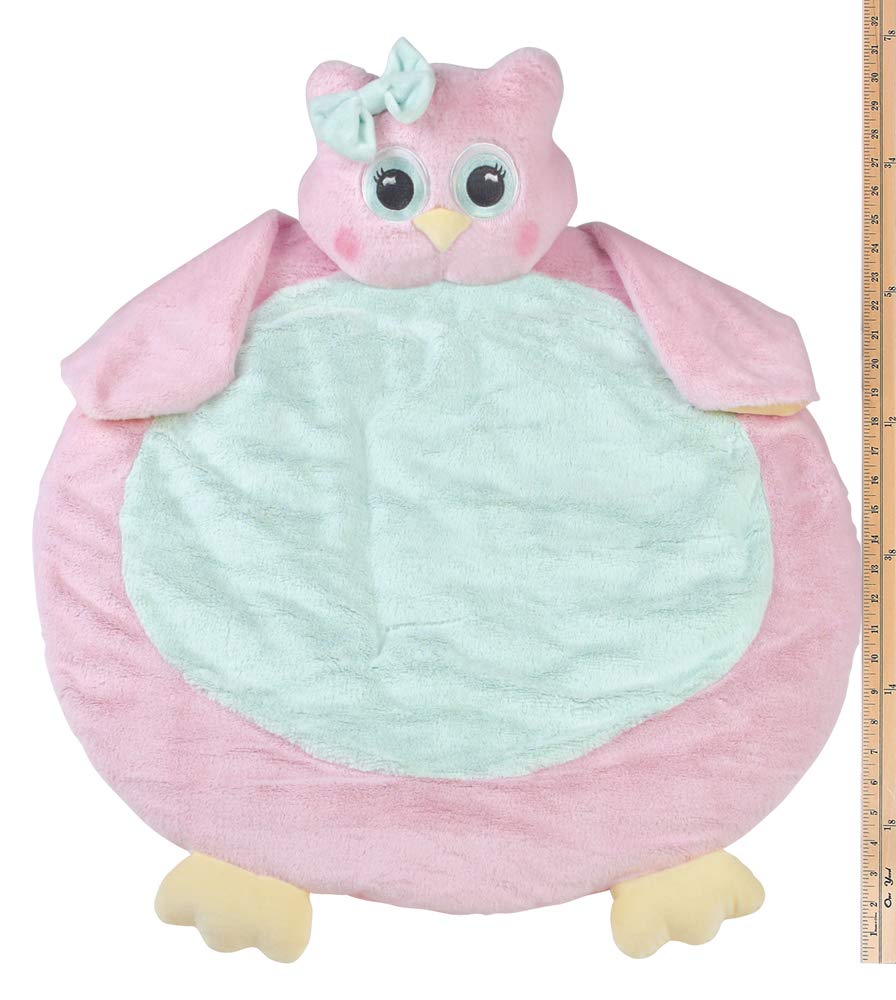 pink owl tummy time mat
